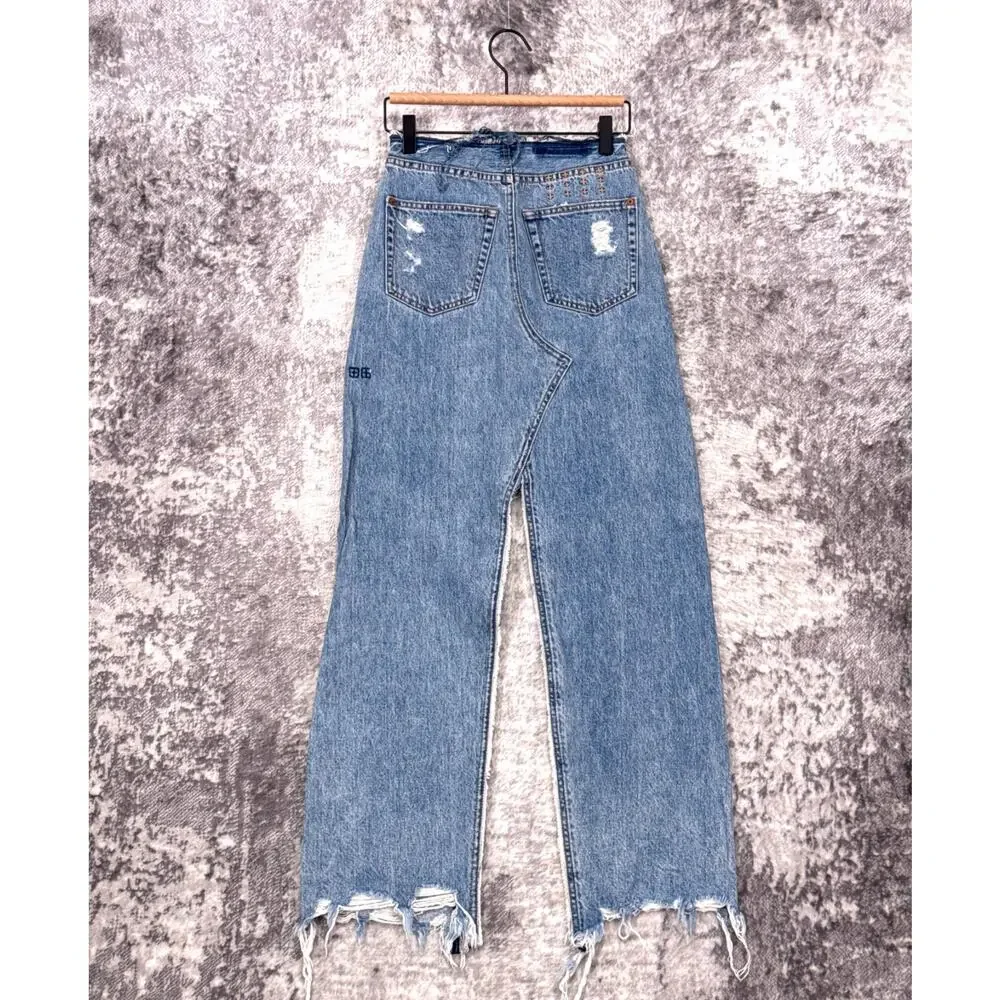 Ksubi Muse Maxi Skirt 24 Womens Blue Denim